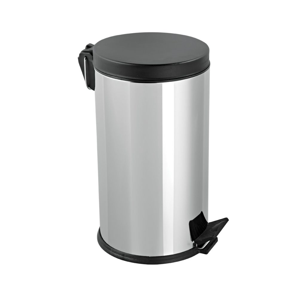 Κάδος Ανοξείδωτος WC Με Πεντάλ-Καπάκι Μαύρο 8L 430