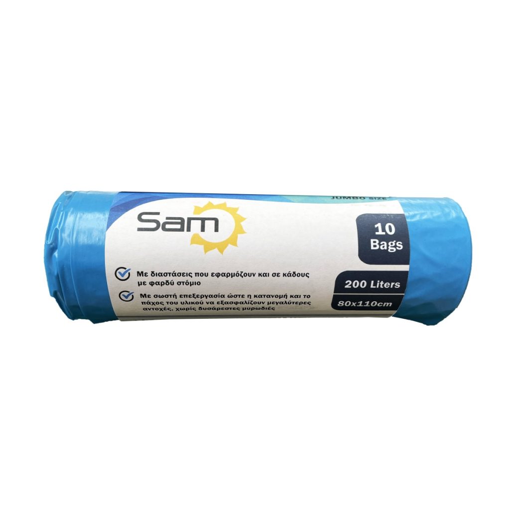 Σακούλα Απορριμμάτων Ρολό Μπλε 10τεμ 80X110cm (90L)